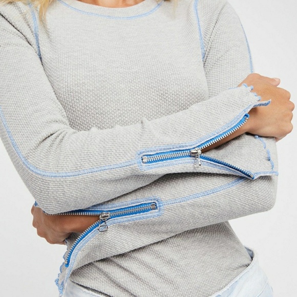 Free People Tops - Free People Zip It Cuff Thermal Top Small.